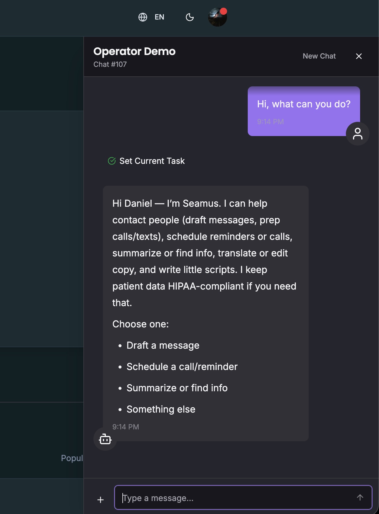 Chat widget built with the Gravity Rail UI